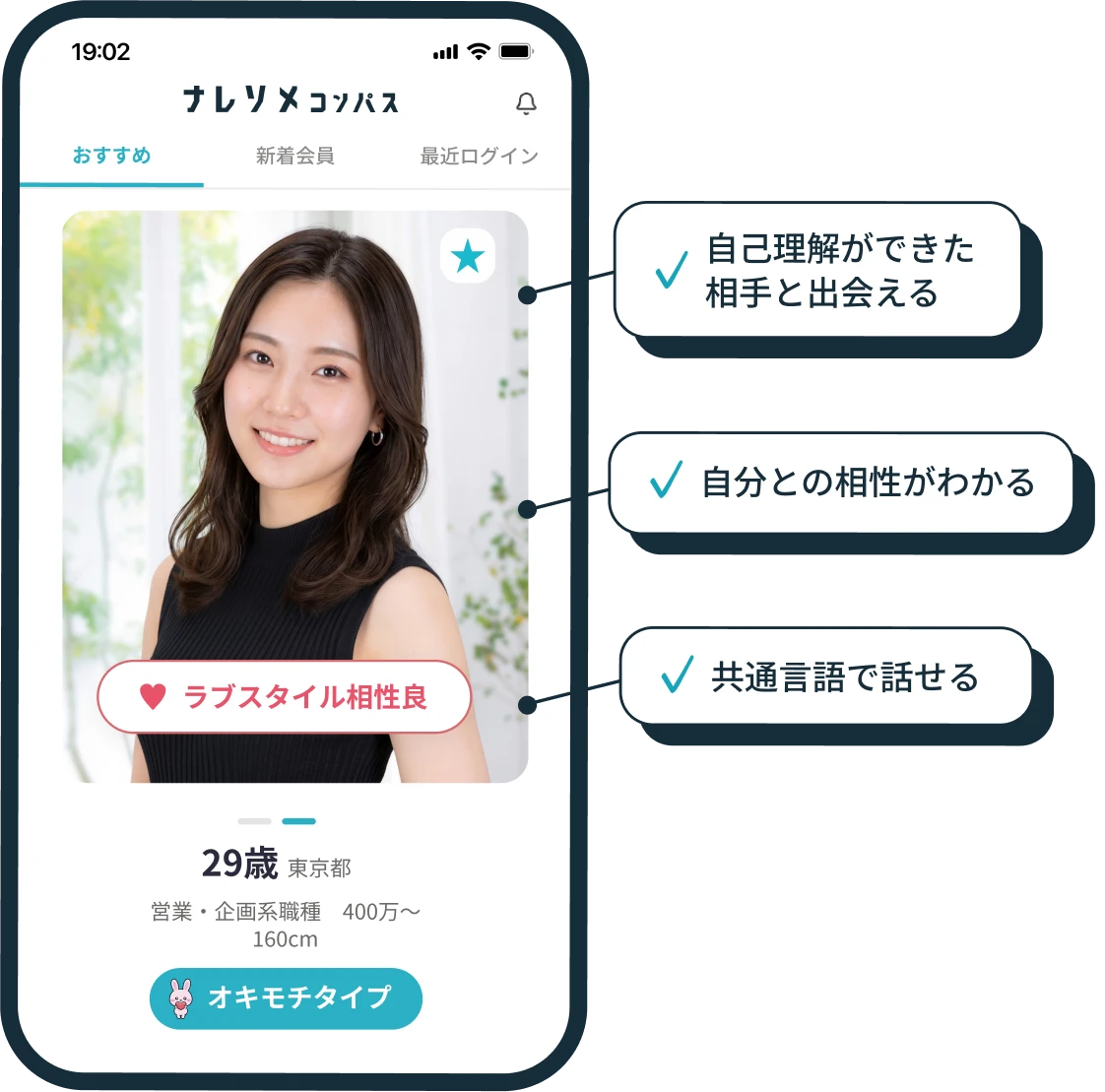 ナレソメコンパスの画面イメージ